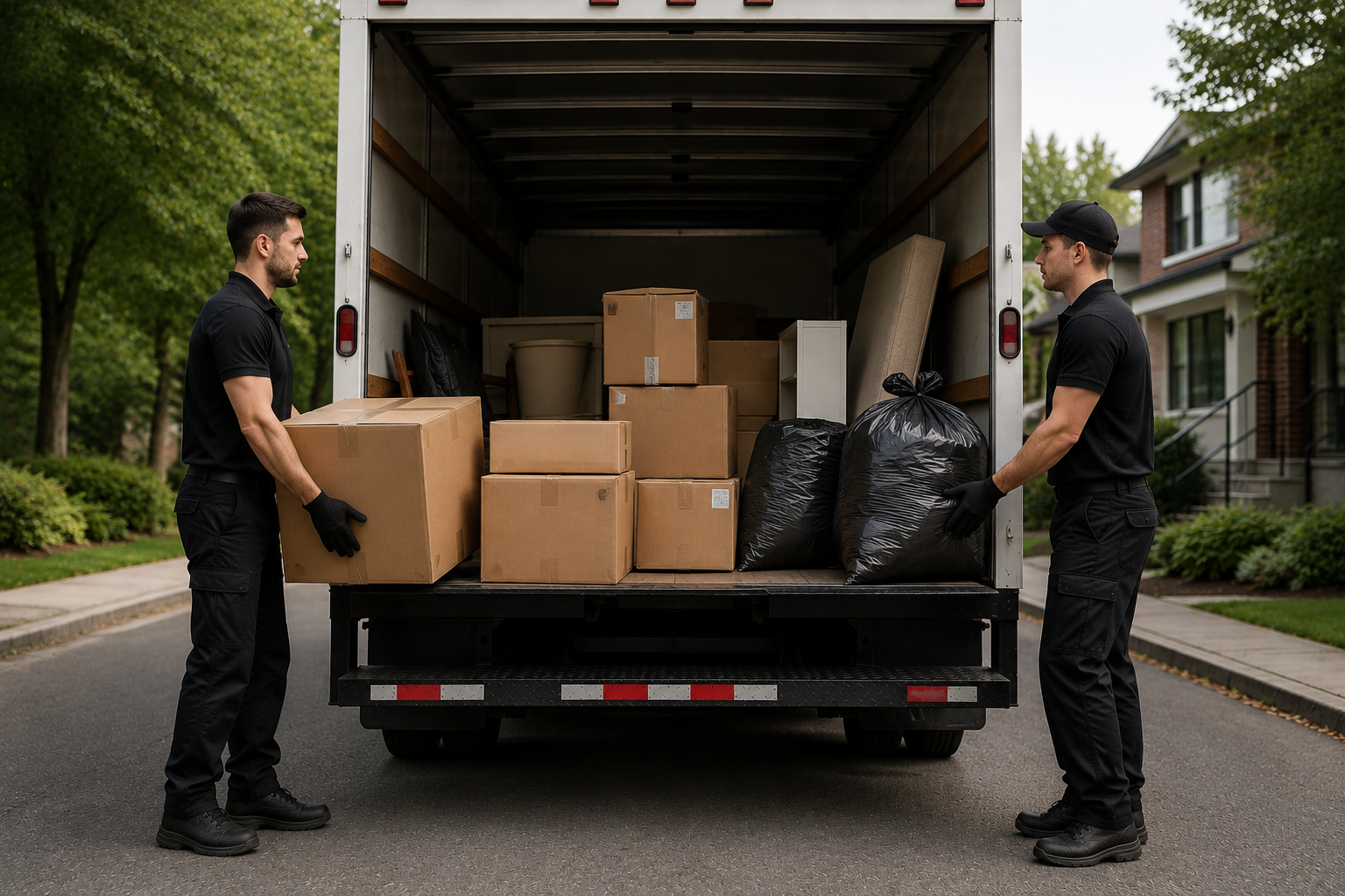 Household furniture and junk ready for professional removal