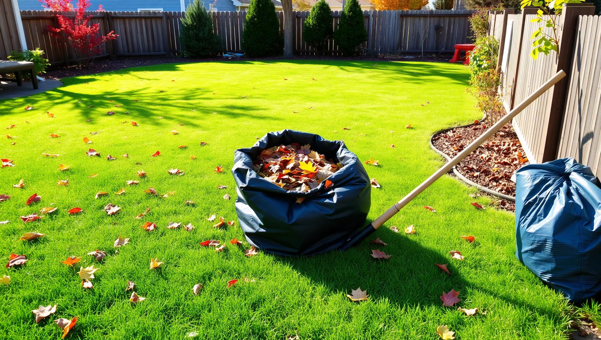 Freshly cleaned and maintained residential yard